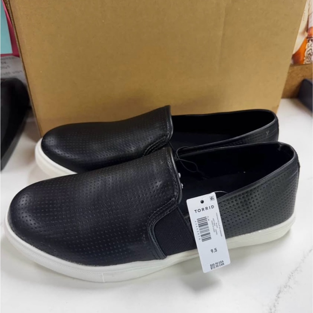 Torrid Black and White Men's Slip-On Loafers